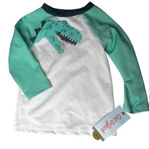 Nwt Toddler Cat & Jack Dinosaur Swim Top Size 18M